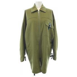 Hermès Casaco de seda e cashmere Hermes Verde Caqui