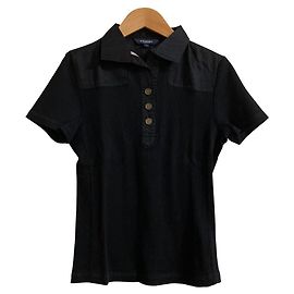 Polo in maglia a coste Burberry Nero