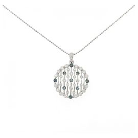 Autre Marque Colar de Alexandrita e Diamantes Pt900 Pt850 Prata
