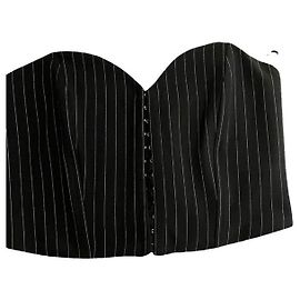 Autre Marque Top Corset Noir à Fines Rayures Noir