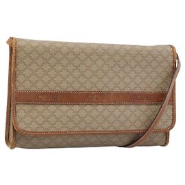 Céline Borsa a tracolla CELINE Macadam Canvas PVC Beige Oro Auth BA13377 Beige D'oro