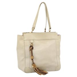 Chloé Chloe Tote Bag Leder Elfenbein Gold Auth ar13933 Golden Roh
