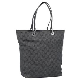 Borsa Tote GUCCI GG Canvas Grigio Argento 31243 Auth ep14697 Marrone Argento