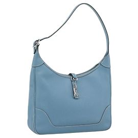 Hermès HERMES Trim 31 Shoulder Bag Leather Light Blue Silver Auth 184933V Silvery Light blue