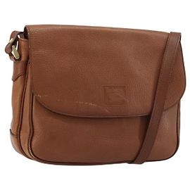 Borsa a Spalla Burberry in Pelle Marrone Oro Auth BA13366 Marrone D'oro