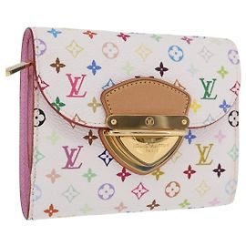 LOUIS VUITTON Monogram Multicolor Portefeuille Joy Wallet M60281 Auth 185053SAM White