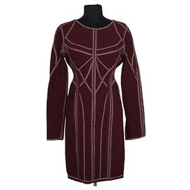 Herve Leger Vestido color burdeos Burdeos