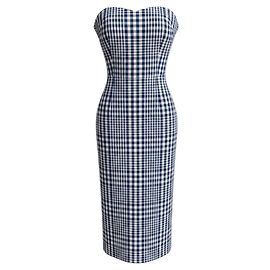 Theory Midi-Kleid Phyly Dillon Karo Blau Multicolor Blau