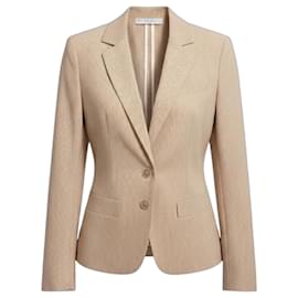 Blazer de algodón a rayas Tan / White Fabiana Filippi Camello