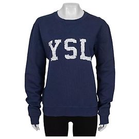 Moletom de algodão azul com logotipo Saint Laurent - M usado Outro