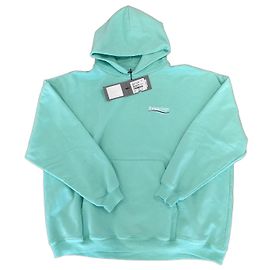 Balenciaga Large Fit Logo Hoodie - Mintgrün - Größe S Blau Grün