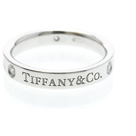 Tiffany & Co Tiffany Flat Band Ring with 3 Diamonds Silvery