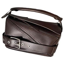 Loewe Puzzle Biker Bolsa de mão em couro marrom Marrom