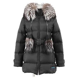 Prada Fox Fur Down Jacket Black