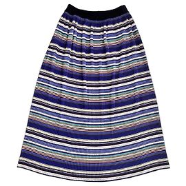 Jupe plissée midi à rayures multicolores Gerard Darel Blanc Bleu Autre