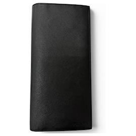 Prada Saffiano Leather Bi-fold Long Wallet Black
