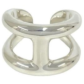 Hermès HERMES Osmos GM Sterling Silver 925 Band Ring Silvery