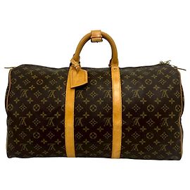 Louis Vuitton Vintage Keepall 50 Monogram Leather Boston Bag Marrom