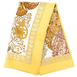 Sciarpa in seta Hermès Yellow Les Legendes de l Arbre 90 Altro Giallo