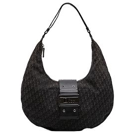 Dior Black Diorissimo Trotter Canvas Street Chic Hobo Nero