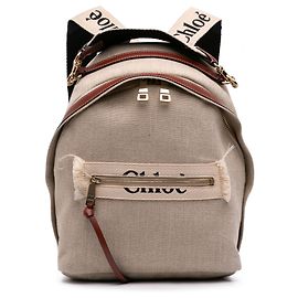 Chloé Beige Canvas Woody Backpack Beige