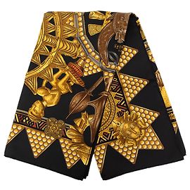 Lenço de seda Hermès Black L Or des Chefs 90 Outro