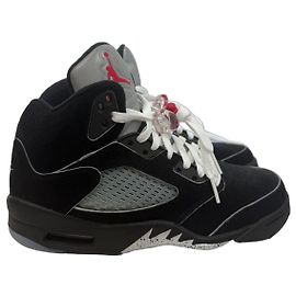 Nike Air Jordan 5 Retro Black Metallic Black Red Grey