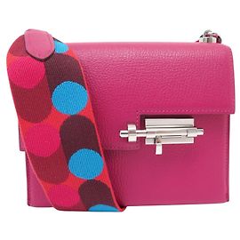Hermès NOVA BOLSA DE OMBRO HERMES VERROU MINI COURO DE CABRA MYSORE FUSHIA ANEMONE Fuschia