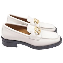 Gucci Interlocking G Loafers in White Leather White