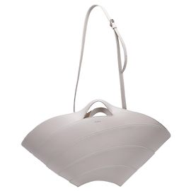 Bolsa Tote Khaima Medium em couro de bezerro branco Alaïa Branco Cru