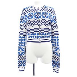 Louis Vuitton Cardigan Weiß Marineblau