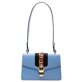 Borsa a tracolla in pelle Gucci Sylvie Blu