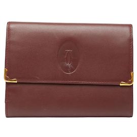 Cartier Must Line Leder-Trifold-Geldbörse Braun Andere
