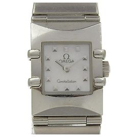 Omega Constellation Carré Edelstahl Weiß