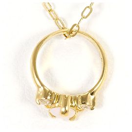 Autre Marque Colar de ouro amarelo 18K com opala e diamante Dourado