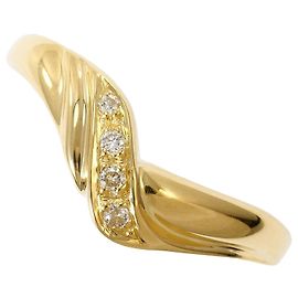 Autre Marque 18K Gelbgold-Ring mit Diamant Golden