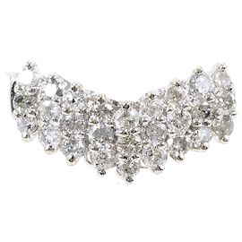 Autre Marque Platinum Band Ring with Diamond Other