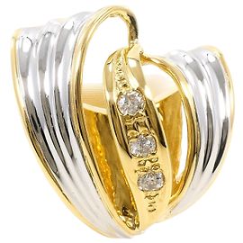 Autre Marque PT900 Platin- und 18K Gelbgold-Ring mit Diamant Golden Andere