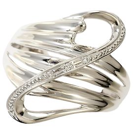 Autre Marque 10K Weißgold-Ring mit Diamant Golden