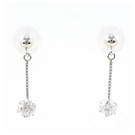 Autre Marque PT900 Platinum Drop Earrings with Diamonds Other