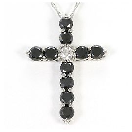 Autre Marque Colar de platina e ouro branco 18K com diamantes pretos Preto Dourado