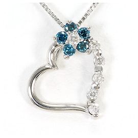 Autre Marque Colar de ouro branco com diamante azul Azul Dourado