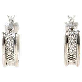 Autre Marque Orecchini a cerchio in oro bianco 18K D'oro