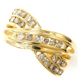 Autre Marque 18K Gelbgold-Ring mit Diamant Golden