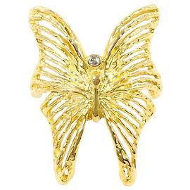 Autre Marque 18K Gelbgoldring mit Diamant Golden
