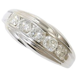 Autre Marque Anello a fascia in platino e diamanti Altro