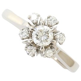Autre Marque Platinum Diamond Band Ring Other