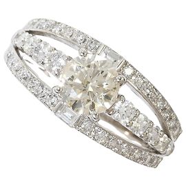 Autre Marque Platinum Diamond Band Ring Other