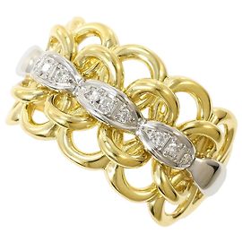 Autre Marque Platin- und Gelbgold-Ring mit Diamant Golden Andere