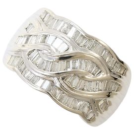 Autre Marque PT900 Platinum Band Ring with Diamond Other